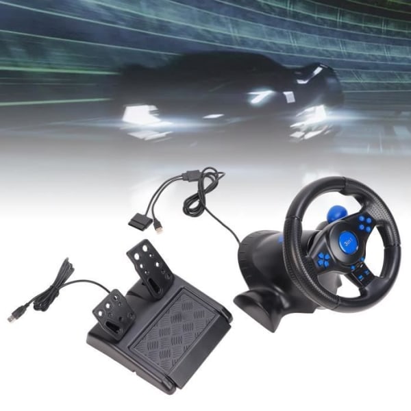 TMISHION Racing ratt för PC Driving Force Racing ratt och golvpedaler, 180° rotation spelratt, spelpaket