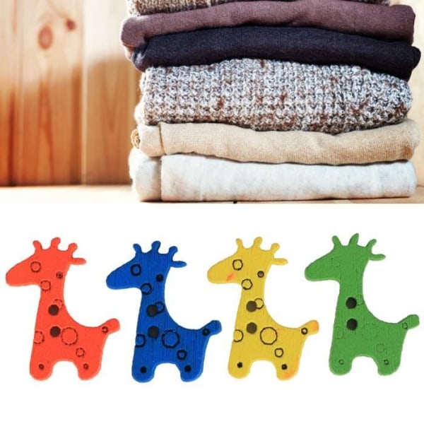 HURRISE Barnkläder dekoration 100st färgglad träknapp giraff form hantverk barnkläder