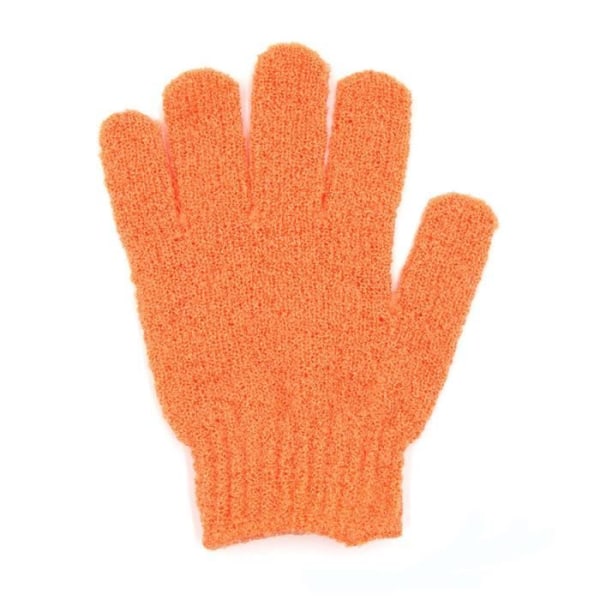 HURRISE duschhandske exfolierande handske 5-finger polyester kroppstvätthandske för djuprengöring (orange)
