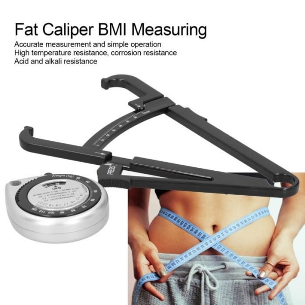 HURRISE BMI-mätning Fetttjockleksmätare Kroppsfettmåttband BMI Skinfold Calipers Tejp