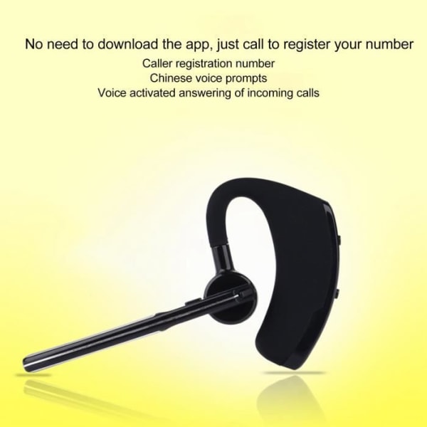 HURRISE Bluetooth-hörlurar Bluetooth-headset, professionell trådlös enkelhörlur med 180° justerbar mikrofon, Video Walkman