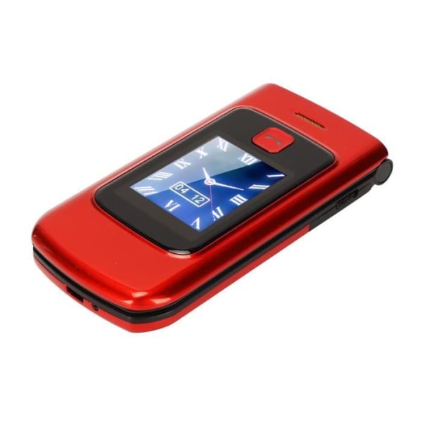 HURRISE Flip-mobiltelefon för seniorer Senior Flip-telefon, storskärmstelefon med stor telefoni röd