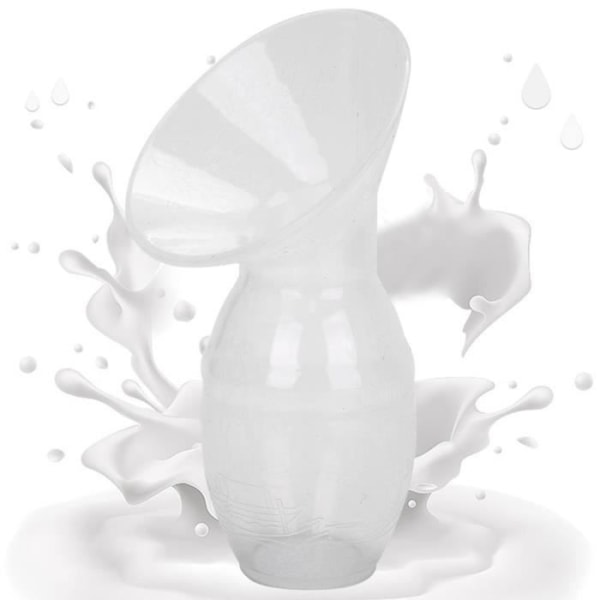 Manuell bröstpump nappflaska, 90 ml bröstmjölksuppsamlare, bärbar silikon stor öppning bekvämt för kvinnor