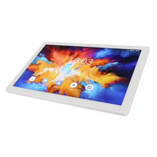 HURRISE Tablet 10 10,1 tums bordsdator, 12 GB RAM, 256 GB ROM, Octa Touch Computing EU Plug White