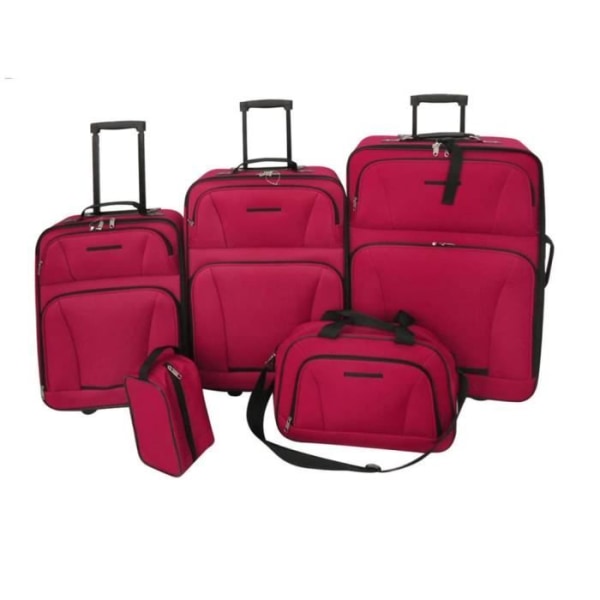 BEL-7458880619134-Röd resväska set 5 delar