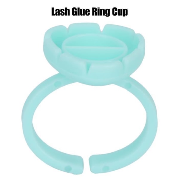 HURRISE engångslimkoppar 100 st Lash Lim Holder Ring Cup Ögonfransförlängningar Quick Blossom Cup Lash Organizer Tool (blå