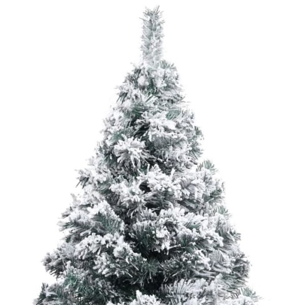 Konstgjord julgran med snöflingor Grön 120 cm PVC BEL-7016694081518