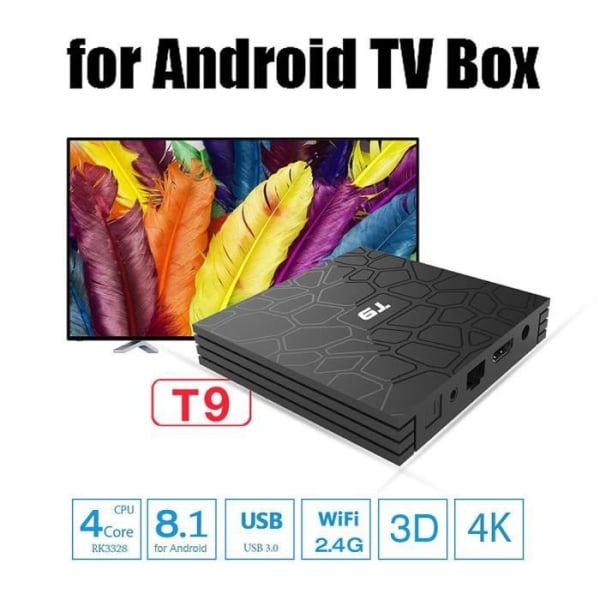 Ny! ! ! T9 RK3328 4K 2.4G WIFI Bluetooth USB 3.0 32GB Smart TV Box Android 8.1