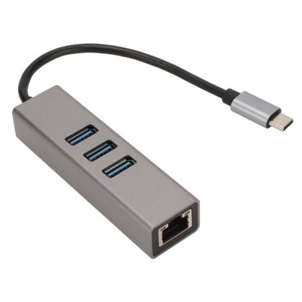 HURRISE USB C till RJ45 Hub - 5 Gbps dataöverföring - Plug and Play - Windows Mac Linux-kompatibel