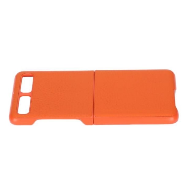 HURRISE Lädertelefonfodral Läderskyddstelefonfodral för Galaxy Z Telefonidel Orange Litchi-mönster