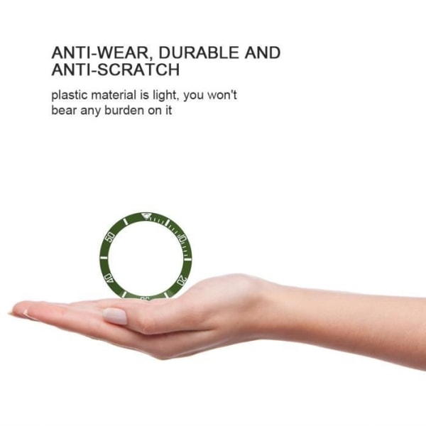 HURRISE Watch Bezel Ring Plast Armbandsur Bezel Spänne Insättningsring Ersättningsdel (grön)