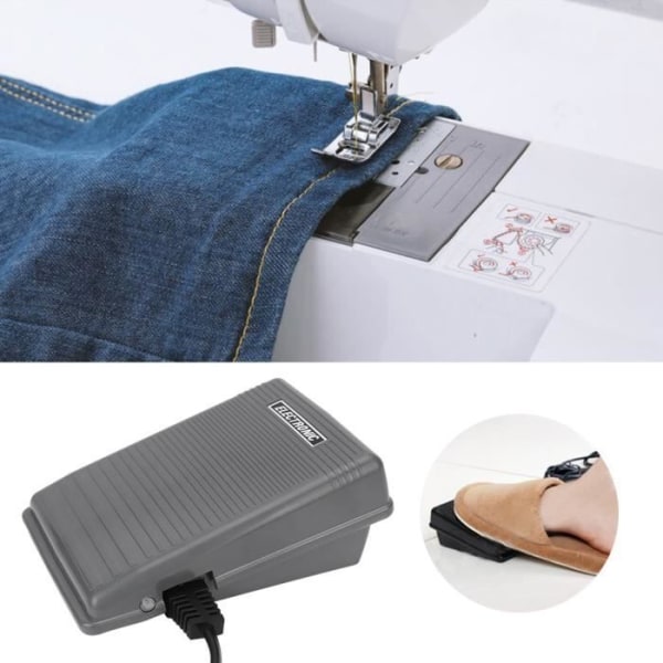 TMISHION Fotpedalomkopplare och strömkabel för Brothers symaskin med steglös hastighet