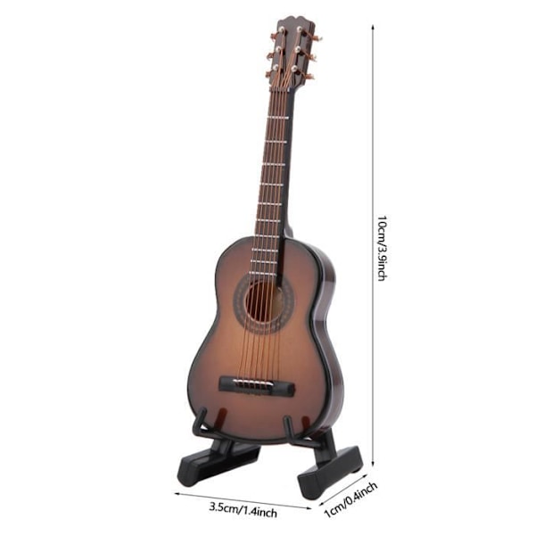 BEL-7046432978770-Gitarrmodell Inredning Minigitarrmodell Trädisplayprydnad Musikhantverk Heminredningsstaty