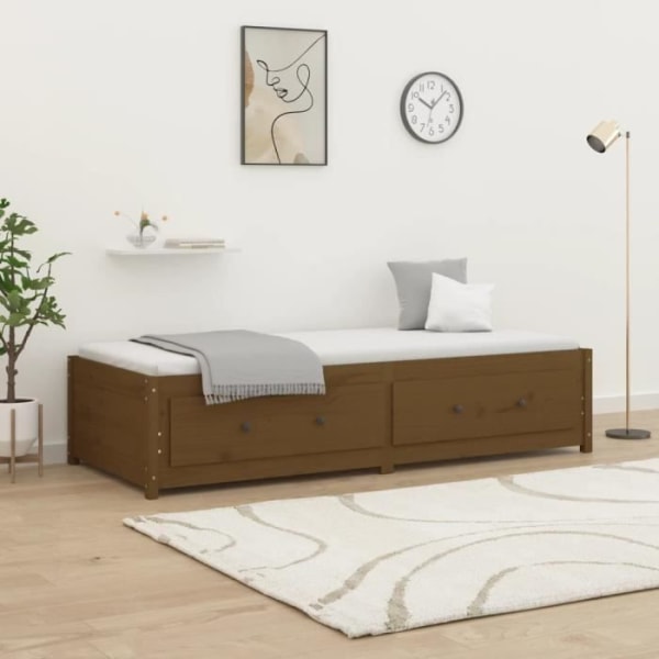 Honungsbrun dagbädd 80x200 cm Massiv furu - FDIT - Modernt - Design - Med lådor