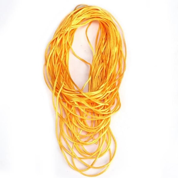 Tbest rep 5-pack 2 mm x 20 m polyesterflätad sladd för gör-det-själv smycken (gul)