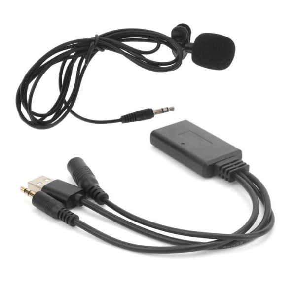 HURRISE extrakabeladapter Universal handsfreeadapter för bil AUX-IN Bluetooth ljudtråd trådlös mikrofon