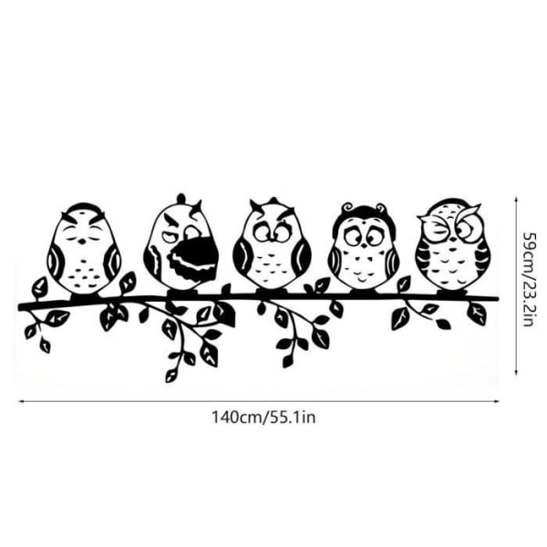 CEN Owl Shape PVC Väggdekal Avtagbar DIY Väggdekor Hemrumsdekoration
