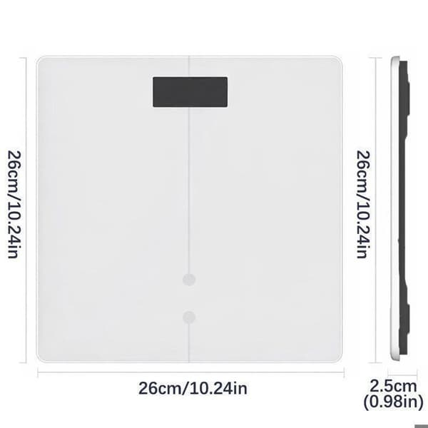 Vågsensor, Smart Bluetooth-våg, USB-laddning, Kapacitet 180 kg, 12 mätningar, APP-synkronisering, Kompatibel med iOS/Android Vit