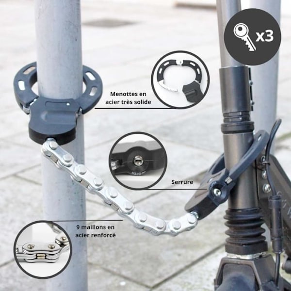 TRIPVEA® Stöldskydd för elskotrar, cyklar, barnvagnar