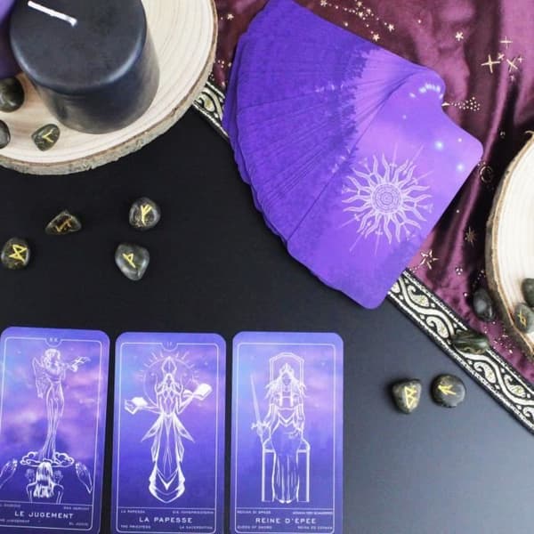 WELOONA - Tarot de Marseille Divinatory Tarot-spel (78 kort med e-bok ingår)
