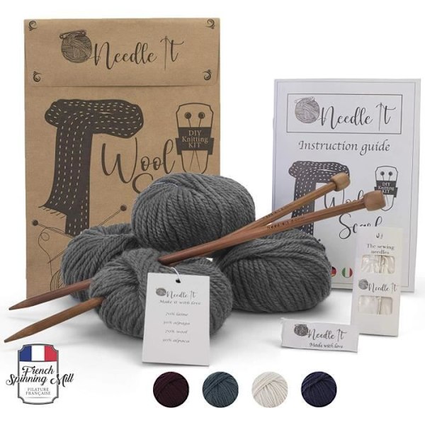 Sticksats - NEEDLE IT - Ullhalsduk - Nålar ingår - DIY - Originalpresentidé