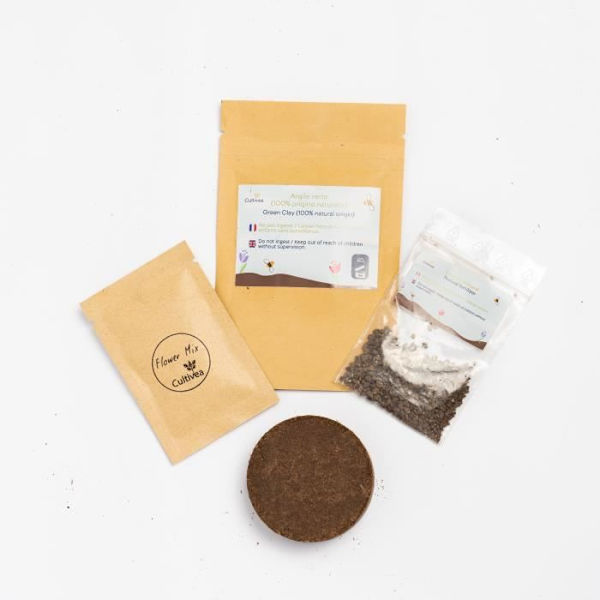 Cultivea - Klar til at dyrke kit DIY frøbomber - Blomsterkimplanter til at plante til bier - 100 % økologiske frø - Havearbejde