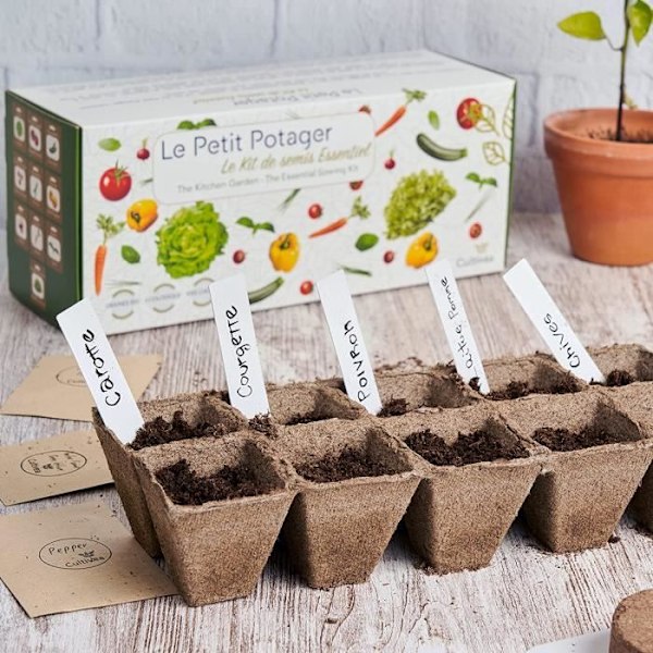 Kit Petit Potager - Cultivea - Kit med 10 frön av viktiga fröer - Frösådd - 100% ekologiska frön