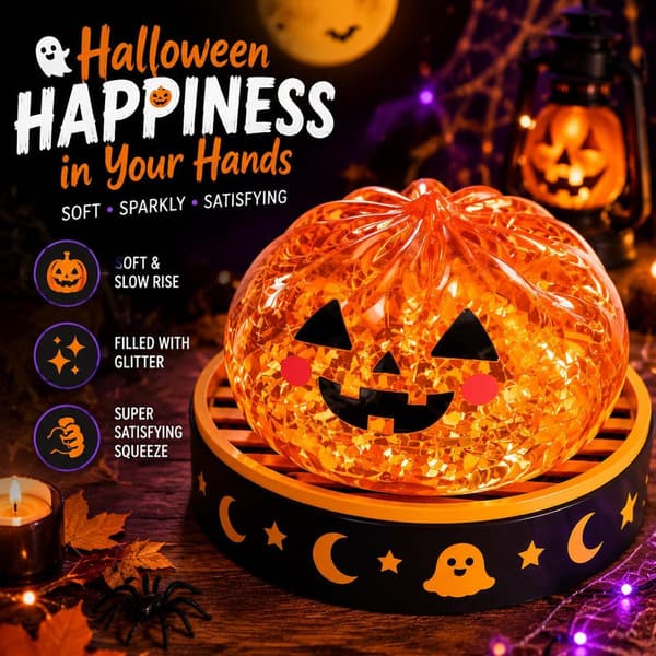 Soft Ghost Dumpling Squishy för Halloween - Långsamt stigande sensorisk leksak, rolig och avkopplande present, perfekt för fest, barn och vuxna avkoppling SZ2
