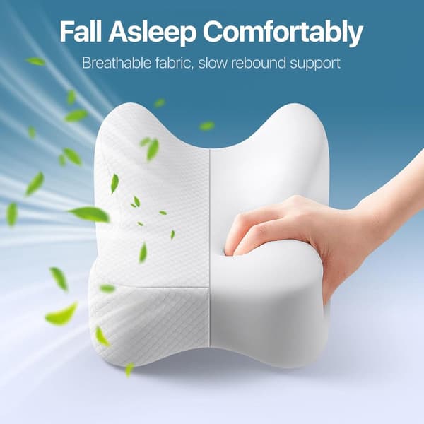 Memory Foam Knee Pillow Side Sleeper with Strap - Ergonomic Positioning, Relieves Sciatica, Hip Pain and Back Discomfort, Comfortable Day & Night gray