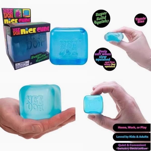 Needoh Nice Cube - Cube Stress Ball & Fidget Toy - Sensory Squeeze Toy with Super Solid Squeeze Feel - Sensory Toys, Anxiety lila