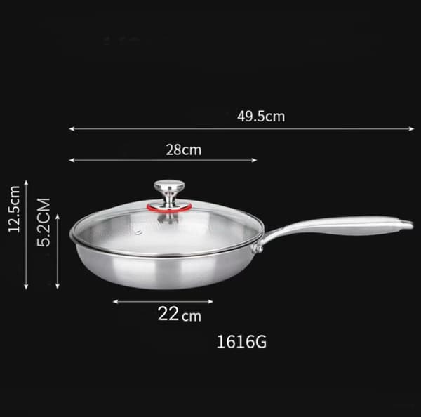 Titanium Hammered Frying Pan with Lid, Non-Stick, Even Heating, Multiple Sizes, For Induction, Gas, Electric and Ceramic Hobs 28cm