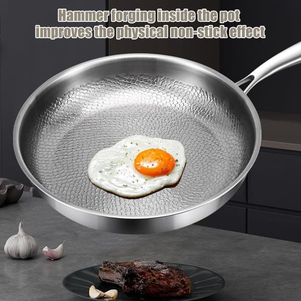 Titanium Hammered Frying Pan with Lid, Non-Stick, Even Heating, Multiple Sizes, For Induction, Gas, Electric and Ceramic Hobs 28cm