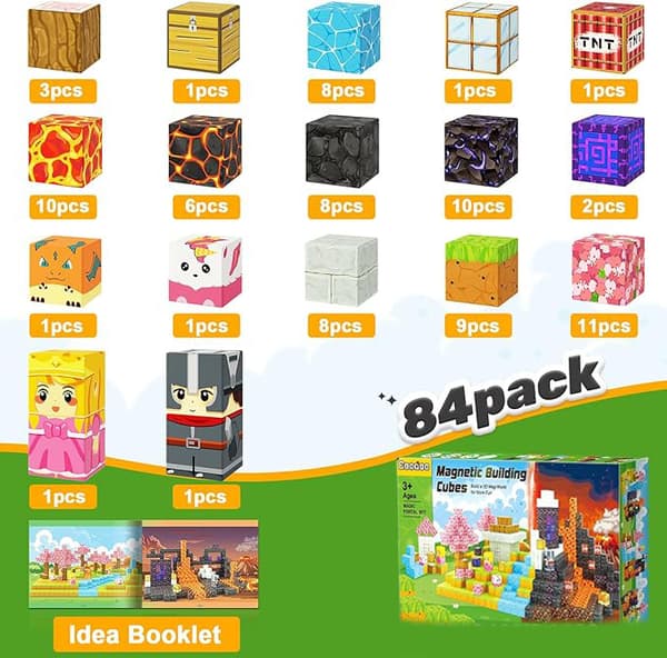 84 pcs Magnetic Building Blocks - Fun Educational Toy for Kids, Creative Puzzle