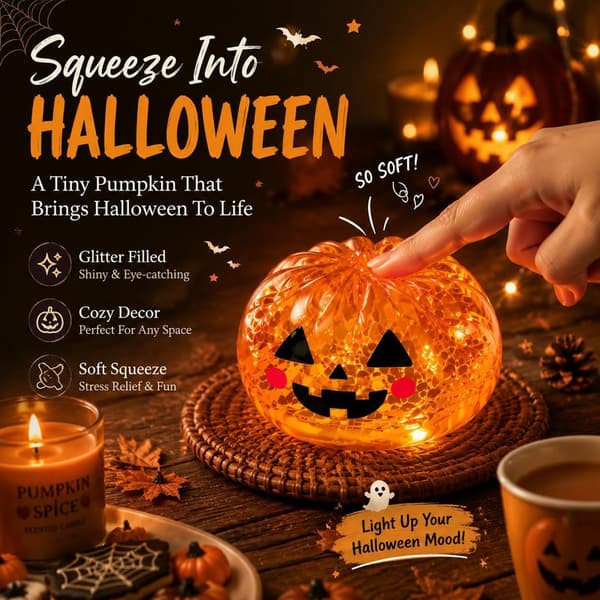 Soft Ghost Dumpling Squishy för Halloween - Långsamt stigande sensorisk leksak, rolig och avkopplande present, perfekt för fest, barn och vuxna avkoppling SZ5