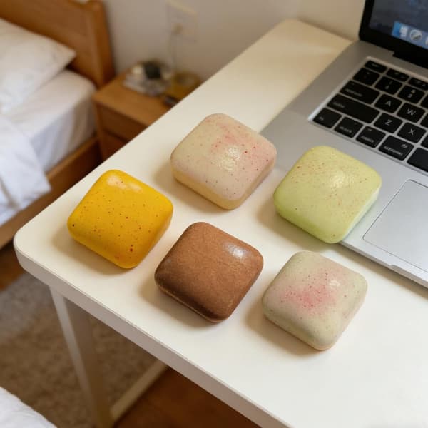 6 cm Toast Squishy, Mini Blød Langsomt Stigende Klemmelegetøj, Sensorisk Fidgetlegetøj til Børn og Voksne Light blue 2 st