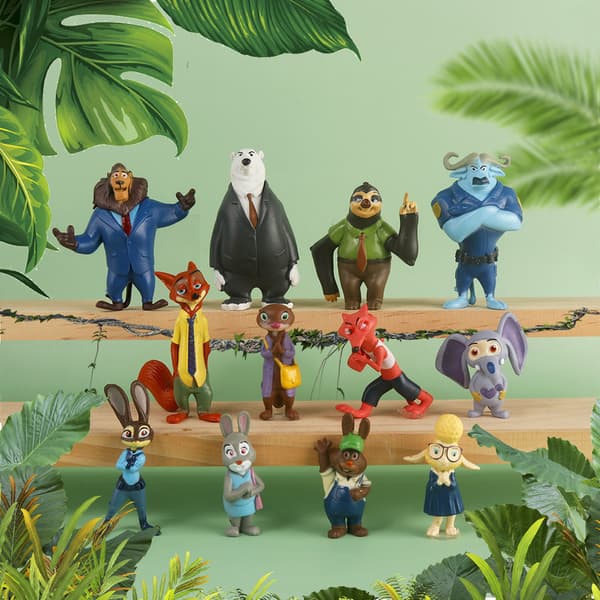 12 stk Disney Pixar Zootopia Zootropolis Legetøjsactionfigur