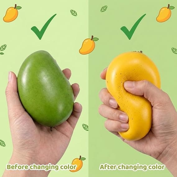 Ny 2026 Mango Squishy Stressbold, Blødt Klemmelegetøj med Realistisk Design, Sensorisk Fidget Legetøj til Børn og Afslapning 1-st, Mango