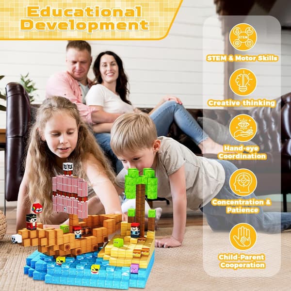 100 pcs Magnetic Building Blocks | Fun Educational Toy Set for Kids, Creative Puzzle A