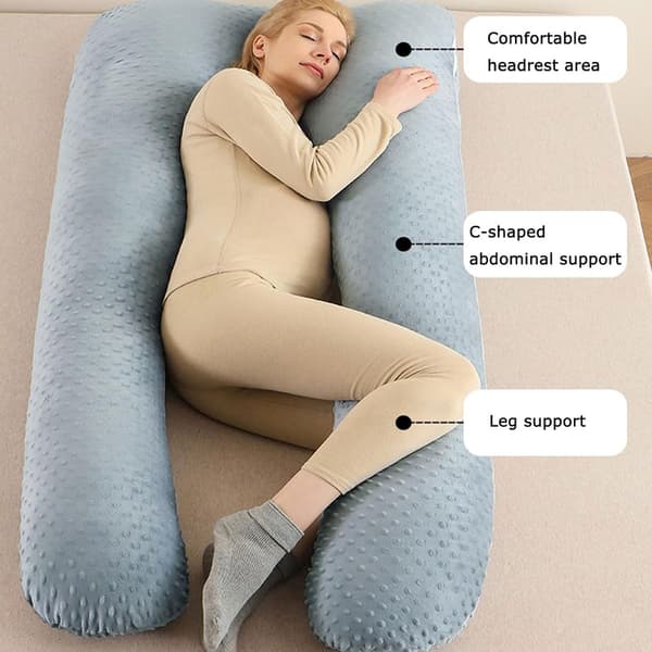 Gravidkudde U-formad Kroppskudde för Gravida 120×70 cm Tvättbart Överdrag Ergonomisk Sovkudde för Bekväm Vila och Sömn Yellow