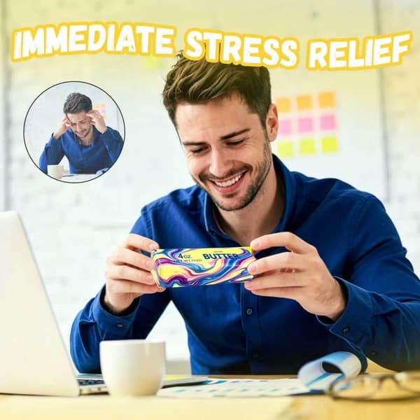 Smørpind Squishy-legetøj, langsom genopretning blød klembar stressbold, madformet sensorisk fidget-legetøj til voksne og børn A&B