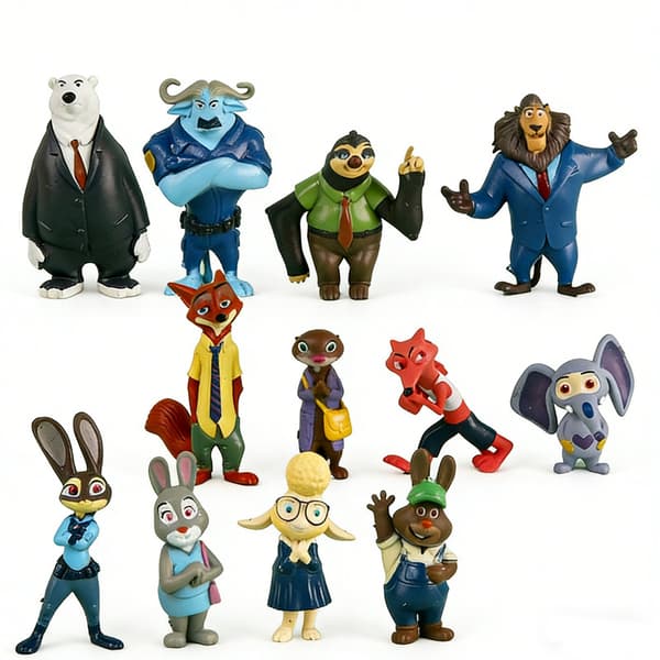 12 stk Disney Pixar Zootopia Zootropolis Legetøjsactionfigur