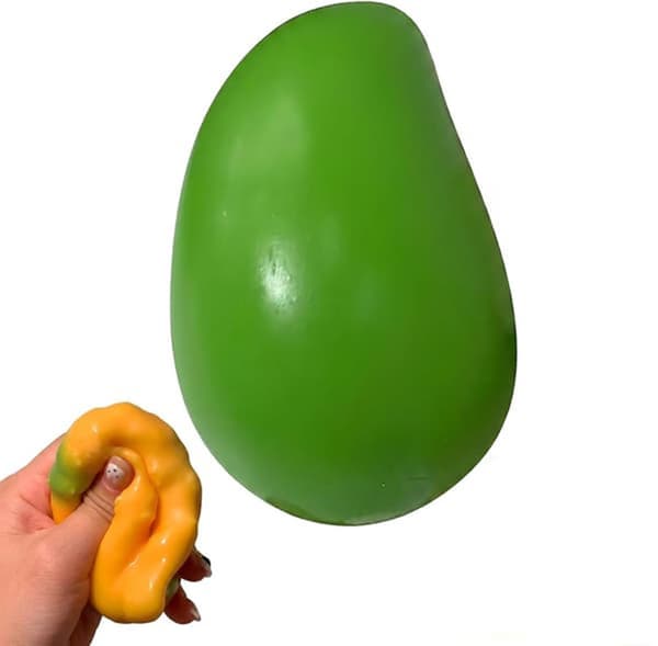 Mango Squishy med Knasende ASMR-følelse og Perlefyld, Langsomt Tilbagevendende Klemmelegetøj til Børn og Voksne 1-st, Mango