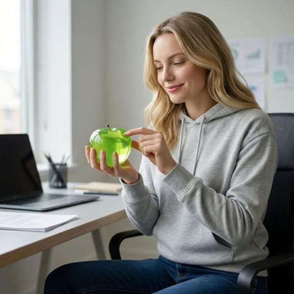 Rosa Æble Squishy Klar Squishy Stressaflaster Angstaflastning Kontor Skole Legetøj til Børn og Voksne