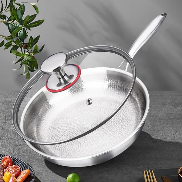 Titanium Hammered Frying Pan with Lid, Non-Stick, Even Heating, Multiple Sizes, For Induction, Gas, Electric and Ceramic Hobs 30cm