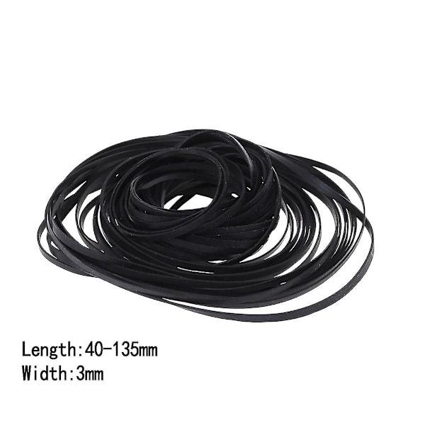 50-pakks erstatningsreim for platespiller, Walkman, DVD, CD-ROM, kassettspiller, 3 mm bred reim