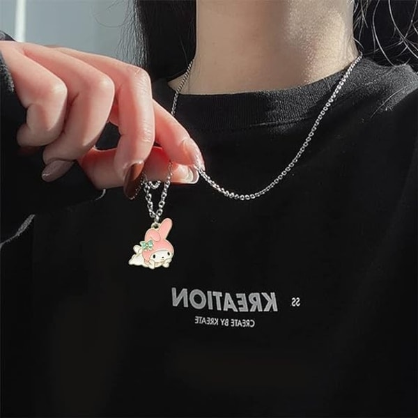 Kaulakorusetit lapsille 2 kpl kaulakoru lapsille tyttöjen kaulakoru riipus Sanrio Cosplay kaulakoru Kuromi kaulakoru my melody nro.
