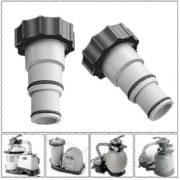 2-pak Intex A-serie slangeadapter med gevindkrave og tætningsringe (32 mm slanger til 38 mm)