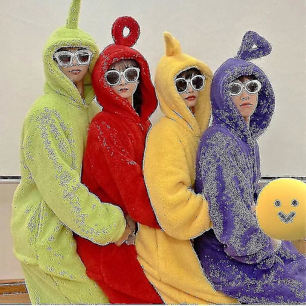 Unisex Teletubbies Kostymer Disi Onesies Lala Pyjamas Vuxna Pyjamas -ge Gul Yellow XXXXS
