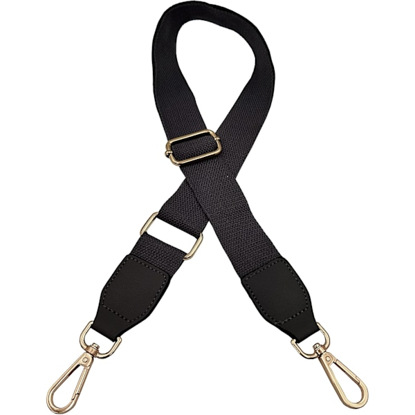Justerbar Udskiftnings 3.8cm Bred Skulderrem til Håndtaske Kæderemme til Dame Tasker DIY Tilbehør (Sort) {DH}