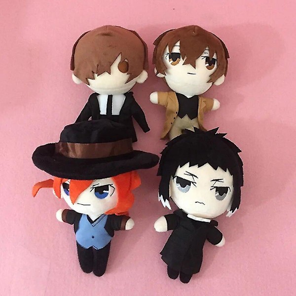 Anime Bungou Stray Dogs Plushie Dazai Osamu Plushie Chuuya Nakahara Täytetyt Nukke Pehmeä Hahmo Lapsille Syntymäpäivä Joululahja Dazai Osamu Black